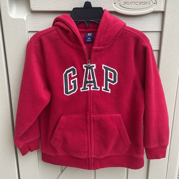 Relisted 2/16 Boys GAP Fleece Full Zip Jacket Small (6-7) Hoodie Red  Sweatshirt - Picture 12 of 17